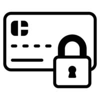 atm Card with padlock, secure payment concept icon, credit card security vector