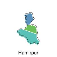 Map of Hamirpur modern outline, High detailed vector illustration Design Template, suitable for your company