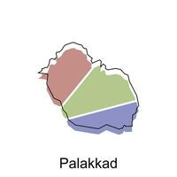 Map of Palakkad modern outline, High detailed vector illustration Design Template, suitable for your company