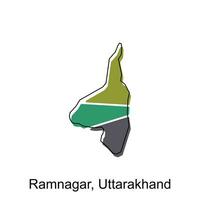 mapa de ramanagar, uttarakhand ciudad moderno describir, alto detallado ilustración vector diseño modelo