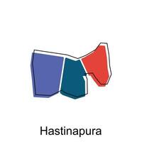 mapa de hastinapura vector diseño plantilla, nacional fronteras y importante ciudades ilustración