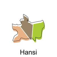 Map of Hansi modern outline, High detailed vector illustration Design Template, suitable for your company