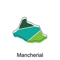 Map Of Mancherial City Modern Simple Geometric, illustration vector design template