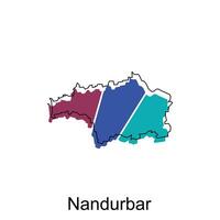 Map of Nandurbar World Map International vector template with outline, graphic sketch style isolated on white background