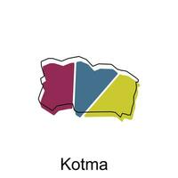 Map Of Kotma City Modern Simple Geometric, illustration vector design template