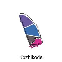 Map Of Kozhikode City Modern Simple Geometric, illustration vector design template