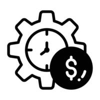 Dollar coin with cogwheel showing concept vector of money management