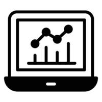 Growth chart inside laptop showing vector design of business chart in modern style