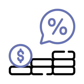 cheque esta bien diseñado icono de interesar tasa, aislado en blanco antecedentes vector