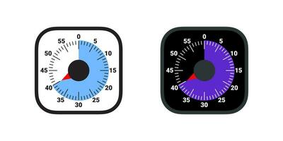 Cooking timer. Cooking time icons. Cosmetic or chemical application time. Vector scalable graphics