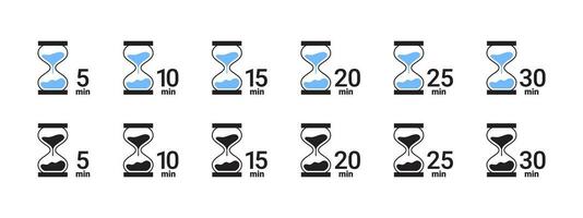 Hourglass timer. Cooking time icons. Label cooking time. Vector scalable graphics