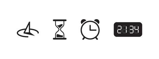 Clock icons. Types of watches. Time and clock icons. Vector scalable graphics