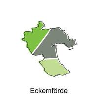 map of Eckernforde national borders, important cities, World map country vector illustration design template