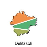 map of Delitzsch national borders, important cities, World map country vector illustration design template