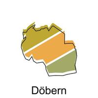 Map of Dobern colorful geometric outline design, World map country vector illustration template