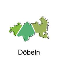 Map of Dobeln colorful geometric outline design, World map country vector illustration template