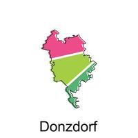 Map of Donzdorf colorful geometric outline design, World map country vector illustration template