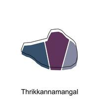 mapa de thrikannamangal vistoso geométrico moderno describir, alto detallado vector ilustración vector diseño plantilla, adecuado para tu empresa