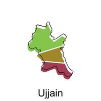 map of Ujjain colorful geometric modern outline, High detailed vector  illustration vector Design Template, suitable for your company