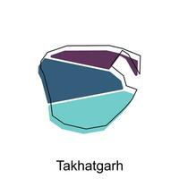 map of Takhatgarh colorful geometric modern outline, High detailed vector  illustration vector Design Template, suitable for your company