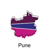 Map of Pune modern outline, High detailed vector illustration Design Template, suitable for your company