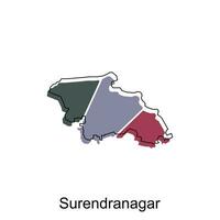 map of Surendranagar colorful geometric modern outline, High detailed vector  illustration vector Design Template, suitable for your company