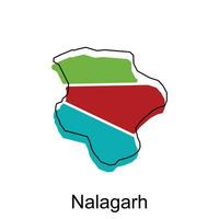 mapa de nalagarh ciudad moderno describir, alto detallado ilustración vector diseño modelo