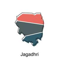 Map Of Jagadhri City Modern Simple Geometric, illustration vector design template