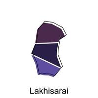 Map Of Lakhisarai City Modern Simple Geometric, illustration vector design template