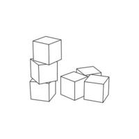 Cube line simple Modern outline style icons. vector illustration on a white background.