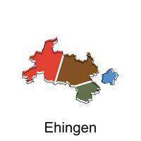 ehingen mapa. vector mapa de el alemán país. fronteras de para tu infografía. vector ilustración diseño modelo