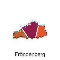 frondenberg ciudad de alemán mapa vector ilustración, vector modelo con contorno gráfico bosquejo estilo aislado en blanco antecedentes