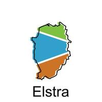 Elstra City of German map vector illustration, vector template with outline graphic sketch style isolated on white background