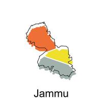 mapa de Jammu ciudad moderno sencillo geométrico, ilustración vector diseño modelo