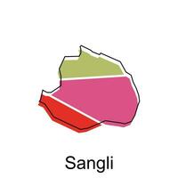 Sangli City of India Country map vector illustration design template, vector with outline graphic sketch style on white background