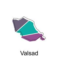 map of Valsad colorful geometric modern outline, High detailed vector  illustration vector Design Template, suitable for your company