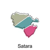 Satara City of India Country map vector illustration design template, vector with outline graphic sketch style on white background