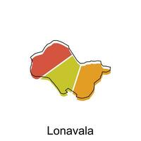mapa de lonavala ciudad moderno sencillo geométrico, ilustración vector diseño modelo