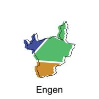 Engen City of German map vector illustration, vector template with outline graphic sketch style isolated on white background