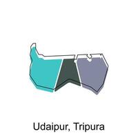 Udaipur Tripura map. vector map of the India Country. Borders of for your infographic. Vector illustration design template