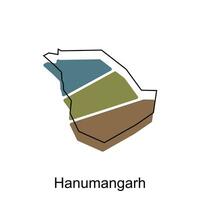 Map of Hanumangarh modern outline, High detailed vector illustration Design Template, suitable for your company