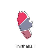 Thirthahalli map. vector map of the India Country. Borders of for your infographic. Vector illustration design template