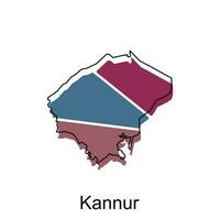 mapa de kannur ciudad moderno sencillo geométrico, ilustración vector diseño modelo