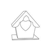 Home Bird simple line art design template, vector symbol, sign, outline illustration.