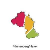 vector map of Furstenberg Havel modern outline, High detailed vector illustration Design Template