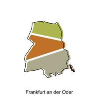 vector mapa de frankfurt un der oder moderno describir, alto detallado vector ilustración diseño modelo