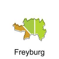 Freyburg ciudad de alemán mapa vector ilustración, vector modelo con contorno gráfico bosquejo estilo aislado en blanco antecedentes