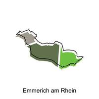 vector mapa de Emmerich a.m rhein moderno describir, alto detallado vector ilustración diseño modelo