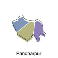 Map of Pandharpur modern outline, High detailed vector illustration Design Template, suitable for your company