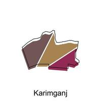 Map Of Karimganj City Modern Simple Geometric, illustration vector design template